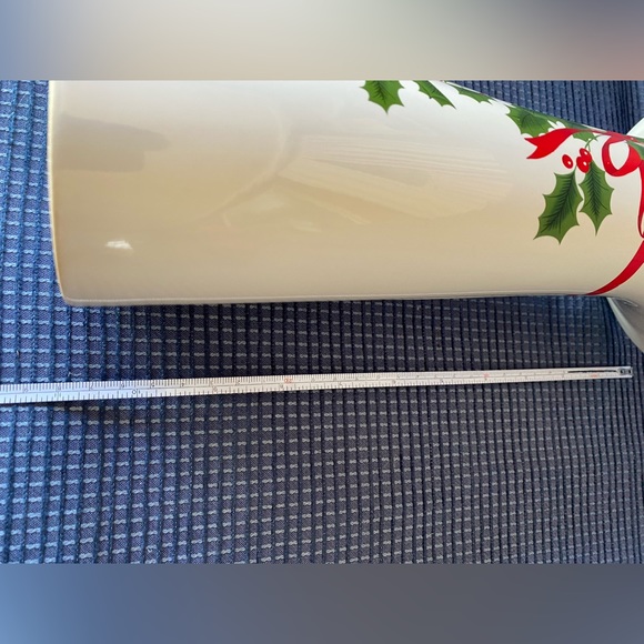 Mount Clemens Pottery Ribbon and Holly Tall Vase - Picture 4 of 7